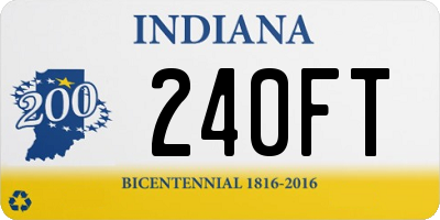 IN license plate 240FT