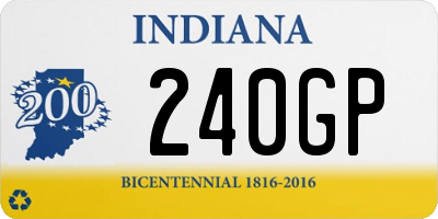 IN license plate 240GP