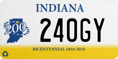 IN license plate 240GY