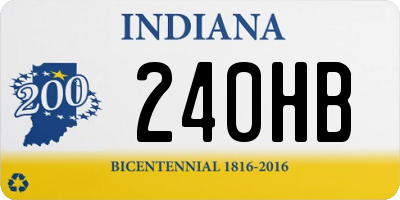 IN license plate 240HB