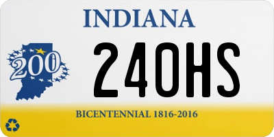 IN license plate 240HS