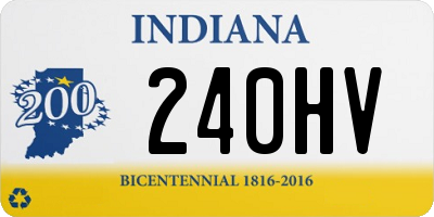 IN license plate 240HV