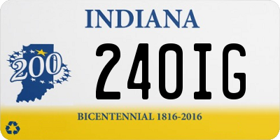 IN license plate 240IG