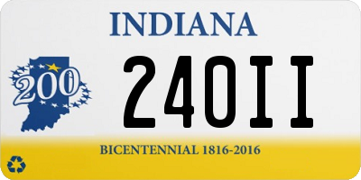 IN license plate 240II