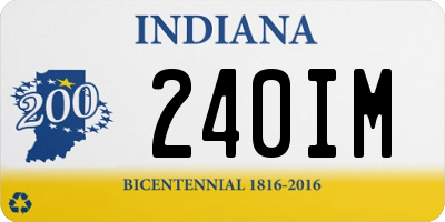 IN license plate 240IM