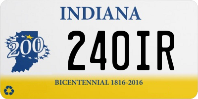 IN license plate 240IR