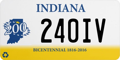 IN license plate 240IV