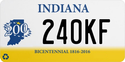 IN license plate 240KF