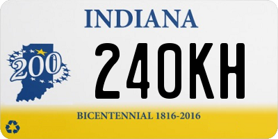 IN license plate 240KH