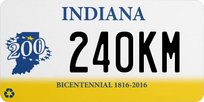 IN license plate 240KM