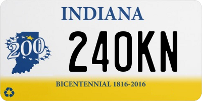 IN license plate 240KN