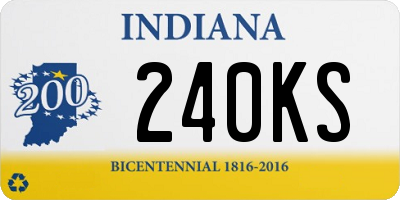 IN license plate 240KS