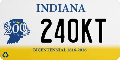 IN license plate 240KT