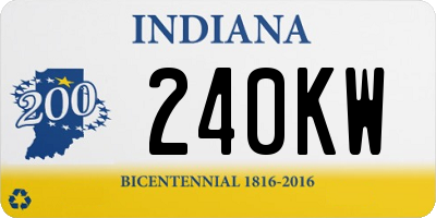 IN license plate 240KW