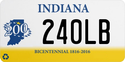 IN license plate 240LB