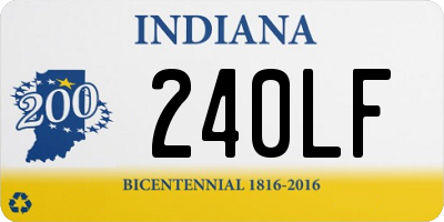 IN license plate 240LF