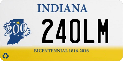 IN license plate 240LM