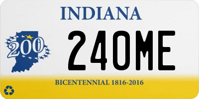 IN license plate 240ME