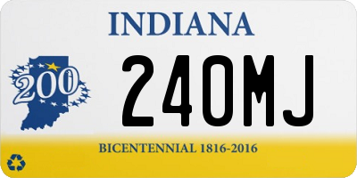 IN license plate 240MJ