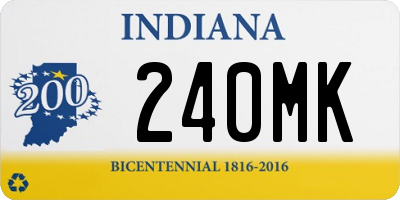 IN license plate 240MK