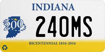 IN license plate 240MS