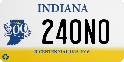 IN license plate 240NO