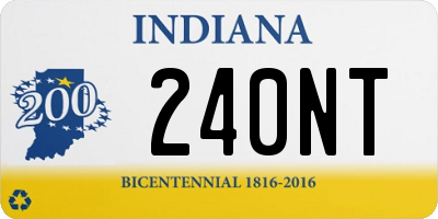 IN license plate 240NT