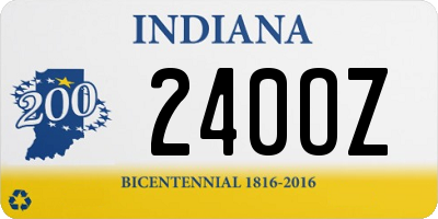 IN license plate 240OZ