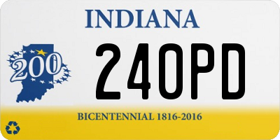 IN license plate 240PD