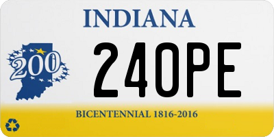 IN license plate 240PE