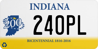 IN license plate 240PL