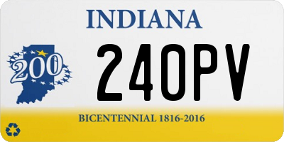 IN license plate 240PV