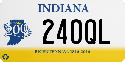 IN license plate 240QL