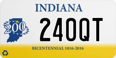 IN license plate 240QT