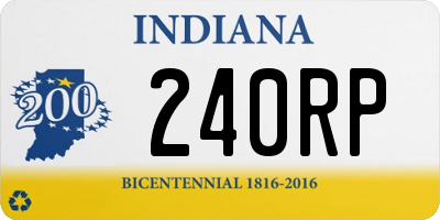 IN license plate 240RP