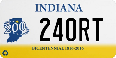 IN license plate 240RT