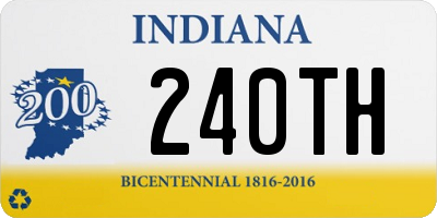 IN license plate 240TH