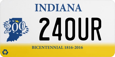 IN license plate 240UR