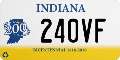 IN license plate 240VF