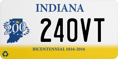 IN license plate 240VT