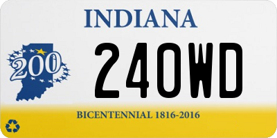 IN license plate 240WD