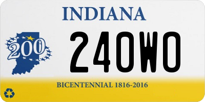 IN license plate 240WO