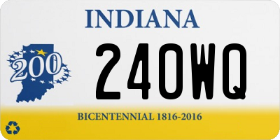 IN license plate 240WQ