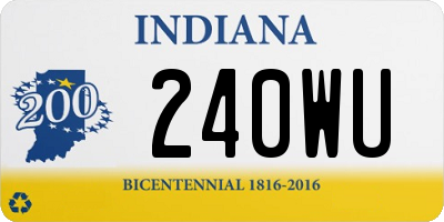 IN license plate 240WU