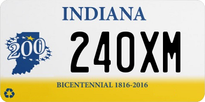 IN license plate 240XM