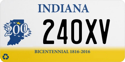 IN license plate 240XV