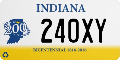 IN license plate 240XY