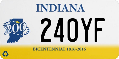 IN license plate 240YF