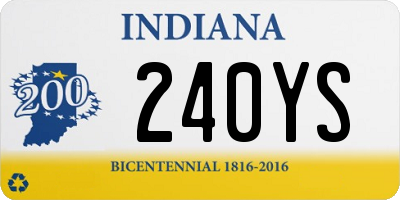 IN license plate 240YS