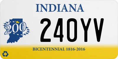 IN license plate 240YV